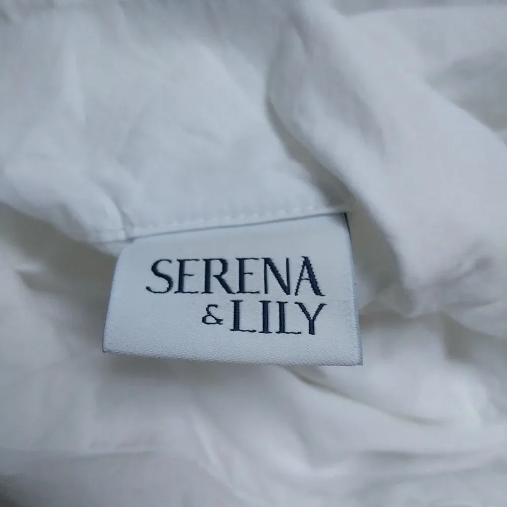 Serena&Lily Duvet Cover Full/Queen White Brown Red Embroidery Geometric Cotton
